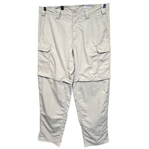 Eddie Bauer Convertible Cargo Pants Mens Size 38x34 Hiking Outdoor Nylon Beige